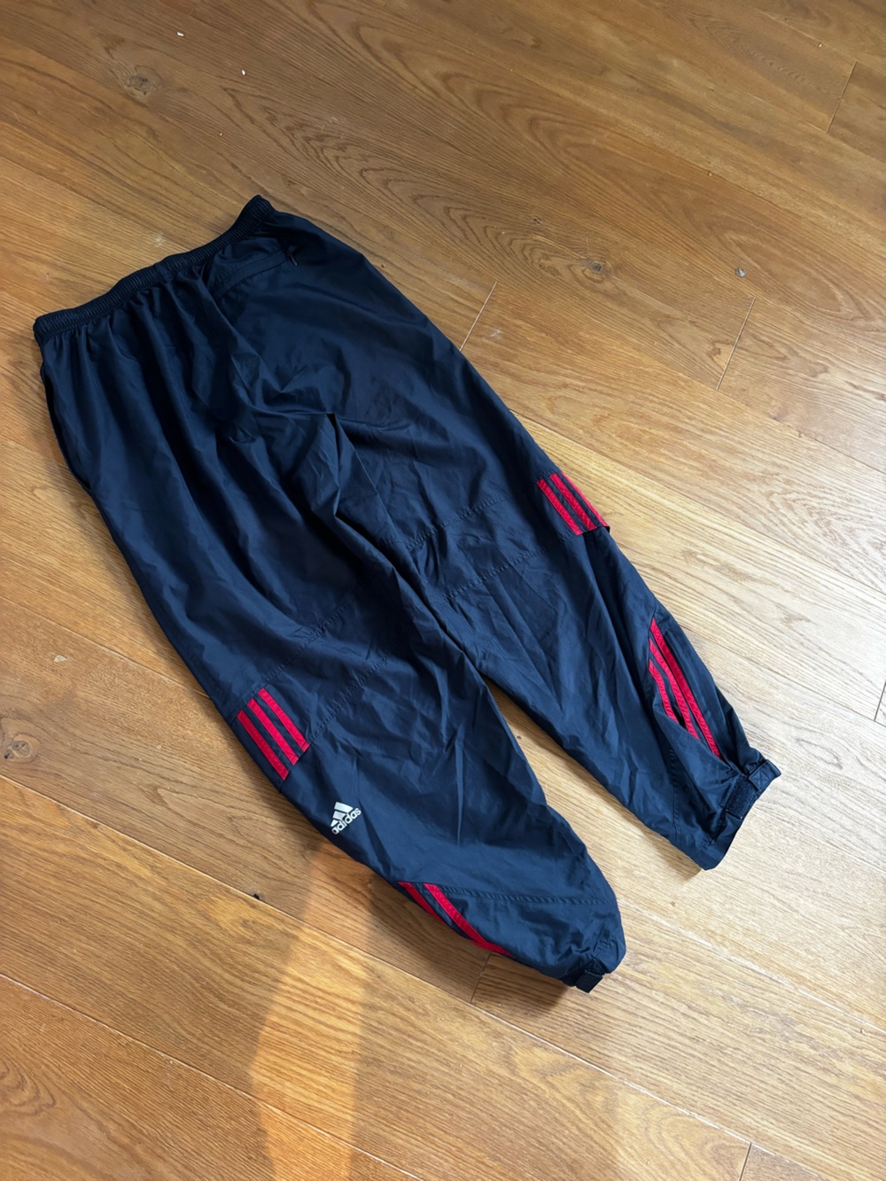 adidas blue Track Pants with Red Stripe Accents